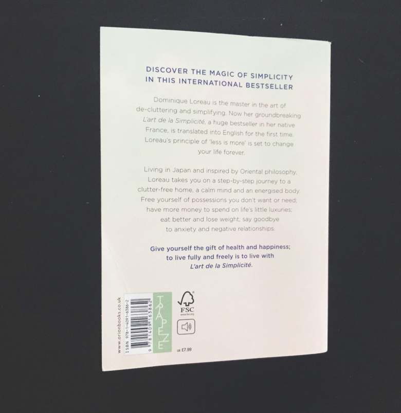 picture of the blurb of the book by Dominique Loreau