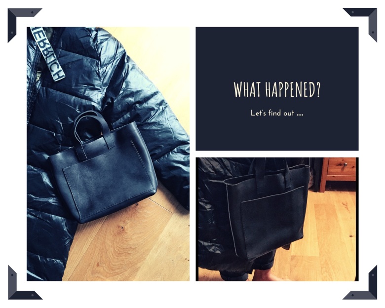 collage of DIY bag and Herrlicher padded coat