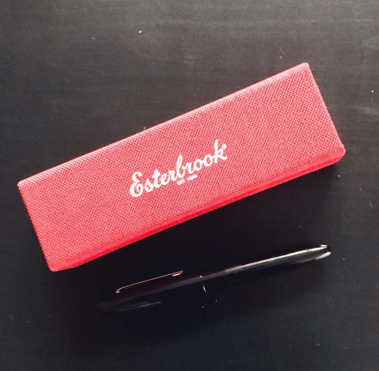 black esterbrook pen and the red pen case