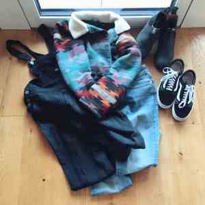 blundstone classic, vans platforms, iriedaily sherpa jacket, dungarees, denham jeans - overview of my shopping
